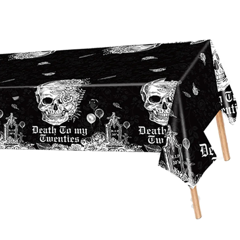 RIP to My 20s Supplies Banner Garland Backdrop Tablecloth Rip Sash Cake Topper Balloon Funeral Youth Funny Thirtieth Party Decor