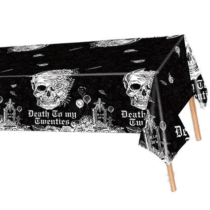 RIP to My 20s Supplies Banner Garland Backdrop Tablecloth Rip Sash Cake Topper Balloon Funeral Youth Funny Thirtieth Party Decor