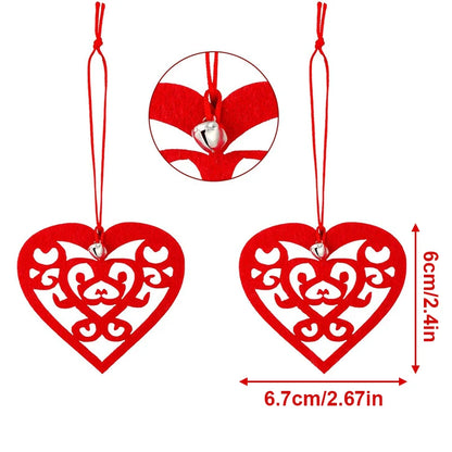 30Pcs Engraved Love Heart shaped pendant Hollow Shape DIY Crafts for Wedding Party Valentines Day Decoration Ornaments
