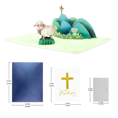 3D Pop-Up Baptism Card - Perfect for Baby Christening Party Greeting, Newborn Celebration, Keepsake Gift Card