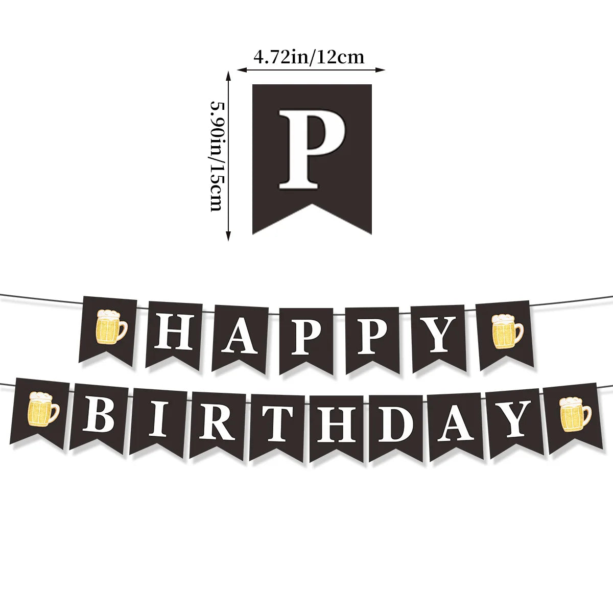 Beers Happy Birthday Party Banner Beer Cups Balloon Cheers Cake Topper Decorations Men Beer Birthday Bachelorette Party Supplies