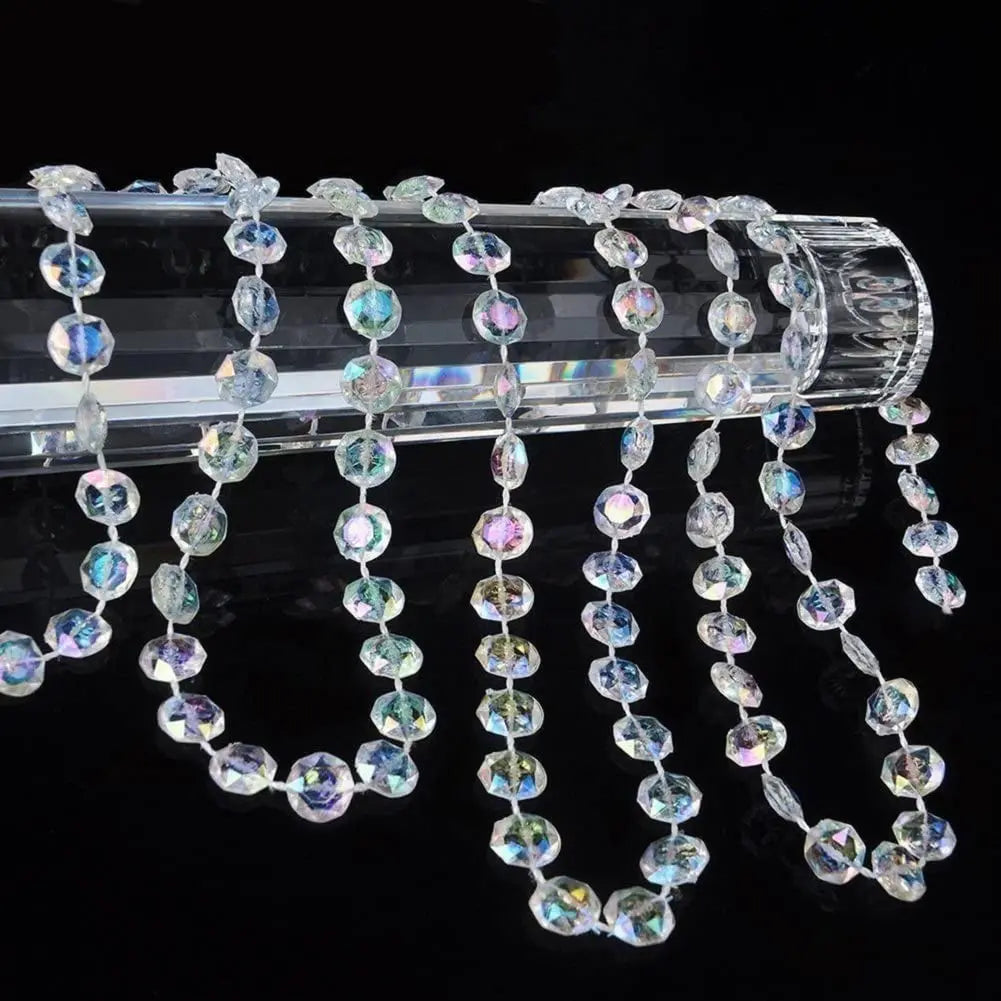 99FT Acrylic Clear Crystal Beads Diamond Garland for Doorway Beads String Curtain Wedding Birthday Party Decorations Arts Crafts