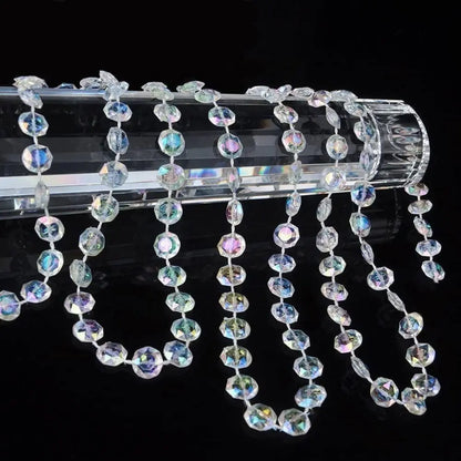 99FT Acrylic Clear Crystal Beads Diamond Garland for Doorway Beads String Curtain Wedding Birthday Party Decorations Arts Crafts