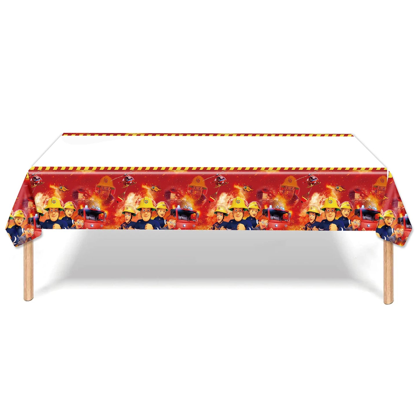 Firefighter Sam Party Supplies Plates Napkins Cups Tablecloth Banner Fire Truck Party Decorations Kids Boys Decor Supplies