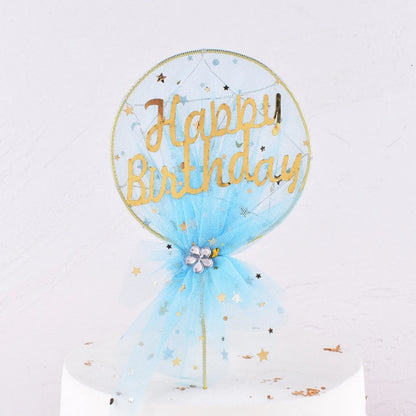 New LED Lamp Pearl Crown Cake Topper Decor Princess Party Top Topper Happy Birthday Cake Decorating Tools Gift Wedding Supplies