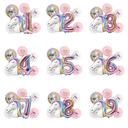 Unicorn Party Balloons Number Foil Balloons 1 2 3 4 Years Unicorn Birthday Party Decoration Rainbow Unicorn Balloons Baby Shower