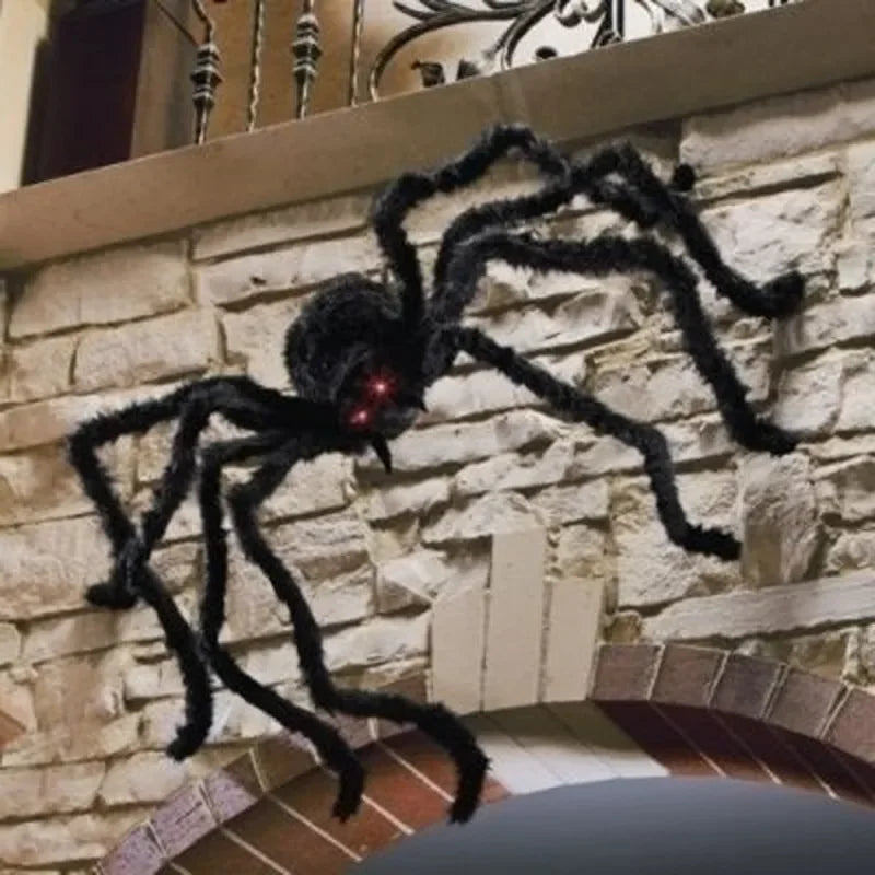 Giant Spider Huge Spider Web Halloween Decoration Props Haunted Indoor Outdoor Spooky Plush Large Araneid Prank Trick Supplies