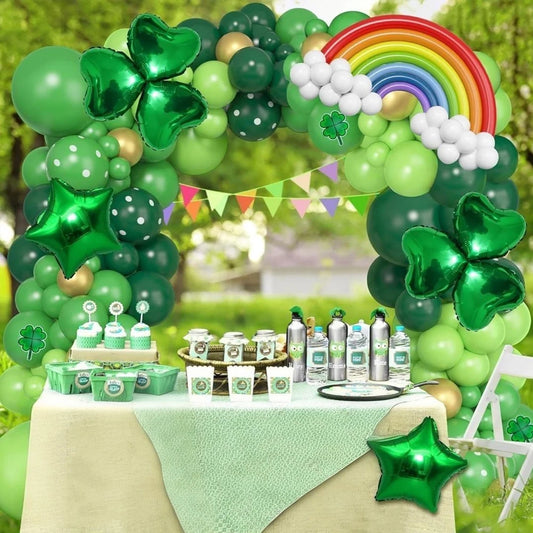 St. Patrick’s Day Balloons Garland Arch Kit, Saint Patricks Day Party Decorations For Green Shamrock Irish Lucky Supplies Decor