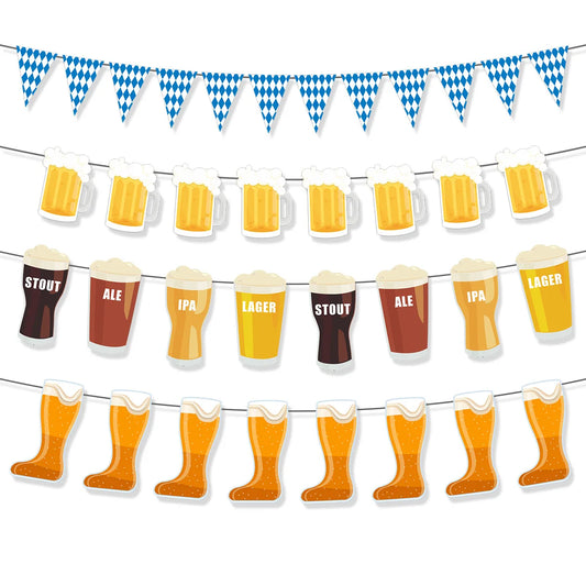 Oktoberfest Decorations Bavarian Check Flag Check Flag Oktoberfest Decorations Garland Bavarian German Party Bunting 32.8 Feet