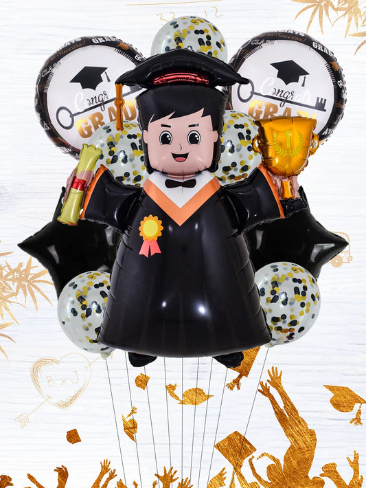 10pcs Doctor Foil Balloons Transparent Confetti Latex Balloon Congrats Graduation Balloon set Graduation Party Decorations