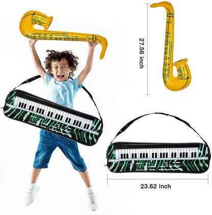 Inflatable Rock Star Toy Ballon Inflatable Party Props Balloons Guitar Saxophone Keyboard Piano Rock Toys Karaoke Party Decors