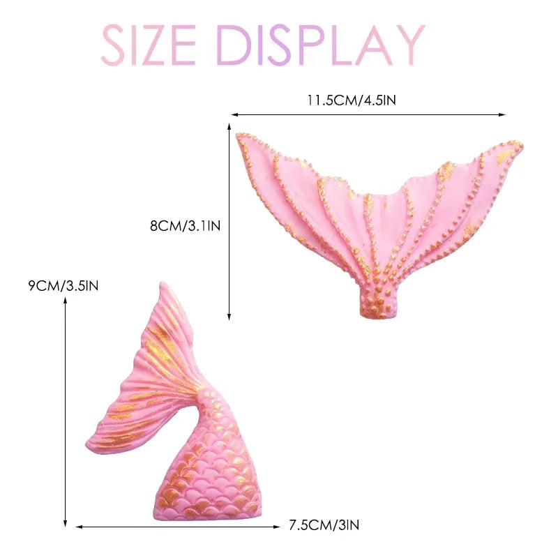 Mermaid Tail Cake Toppers Under the Sea Cake Decoration Seashell Sea Star Cake Topper for Birthday Baby Shower Wedding Cake Deco