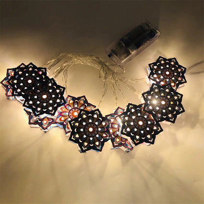 Mini LED String Light Gold AUM OM Lakshmi Ganesha String Light for Deepavali Diwali Party Decoration Festival Golden String Lamp