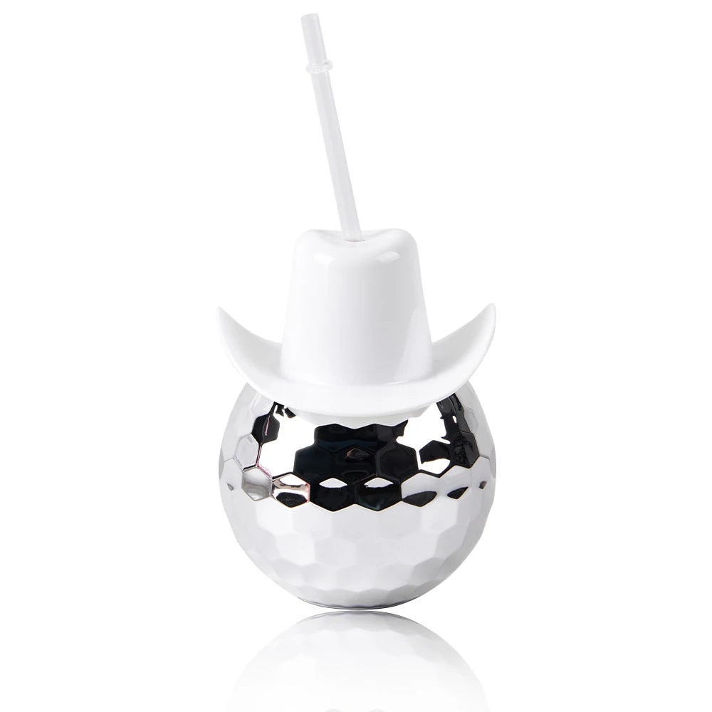 Disco Ball Cup With Cowboy Hat Bachelorette Party Silver Disco Ball Water Bottle Cowboy Theme Bride To Be Party Decor Cocktail C
