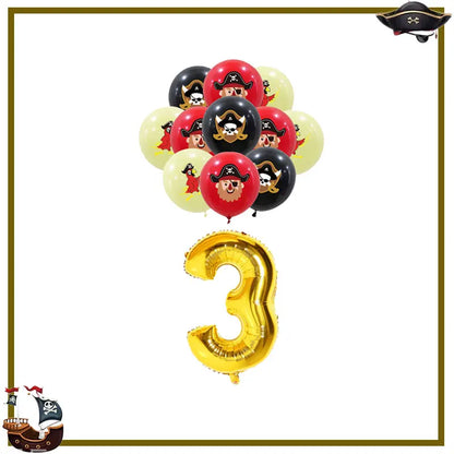 Pirate Birthday Party Decoration Balloon Tableware Tablecloth Backdrop Hanging Banner Cake Toppers For Kids Party Event Supplies