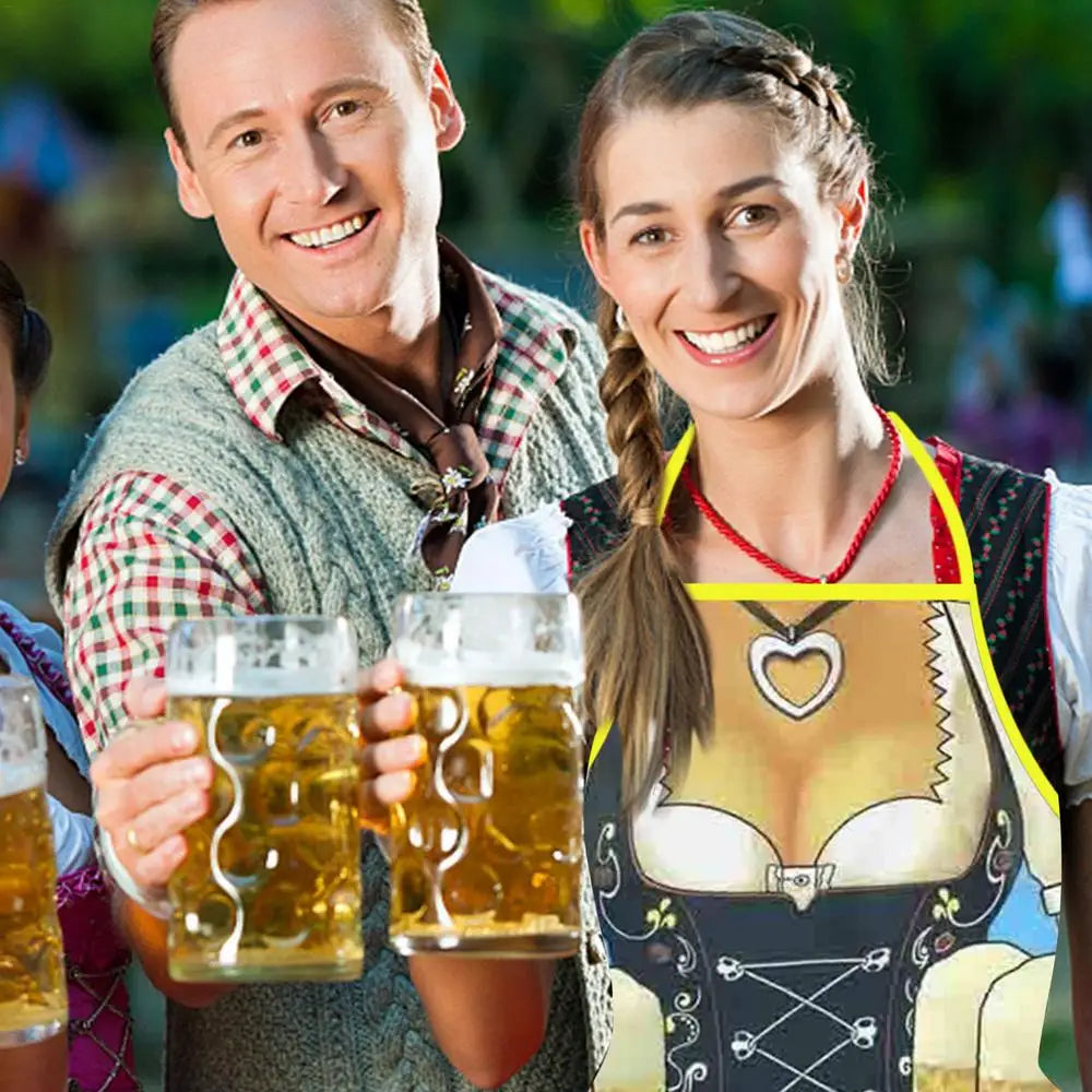 Funny Apron Super Muscle Kitchen Man Women Cooking Aprons Oktoberfest Bavarian Apron Adult Cozinha Tablier Cuisine Pinafore