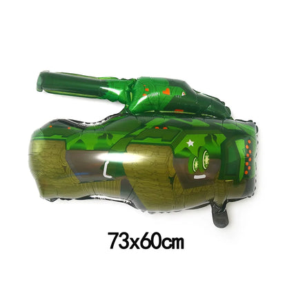 Military Party Decoration Set Camouflage Netting Tableware 4D Tank Balloon Camo Army Soldier Armored Vehicle Kids Birthday Gifts
