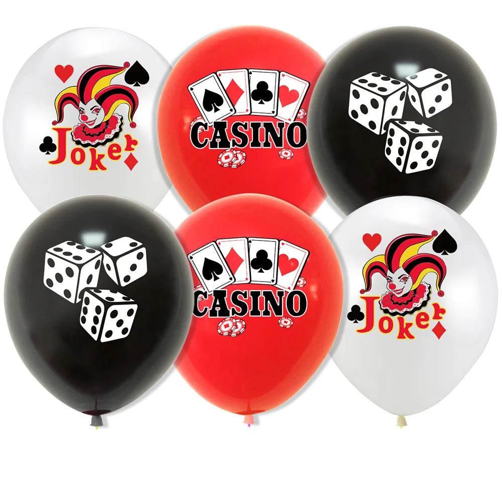 Casino Birthday Decorations Las Vegas Party Foil Curtains Backdrop Balloon New Years Eve Party Poker Decor Supplies