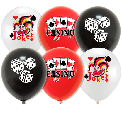 Casino Birthday Decorations Las Vegas Party Foil Curtains Backdrop Balloon New Years Eve Party Poker Decor Supplies