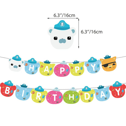 The Octonauts Birthday Party Decoration Disposable Paper Plate Ocean Captain Pirate Penguin Kids Barnacles Peso Suppies Balloons