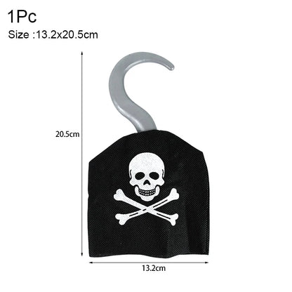 Pirate Theme Party Decoration Pirate Captain Hat Patch Pistol Treasure Toys For Kids Birthday Party Decor Halloween Cosplay Prop