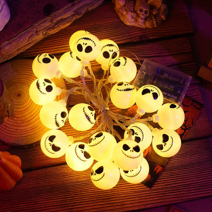 6m 40 LEDS Halloween Ghost String Lights LED Spooky Specter Fairy Lights Ghosts Battery Operated Party Indoor Decor 830