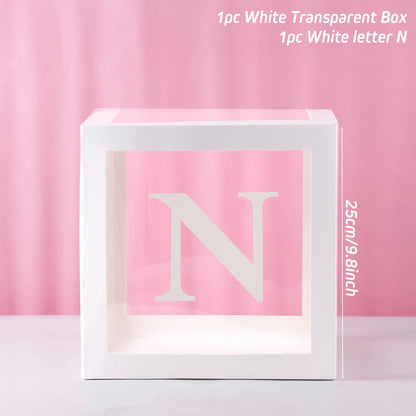 Transparent Baby Shower Box Boy Girl Birthday Decor 1st One First Birthday Wedding Party Decor Christening Babyshower Supplies