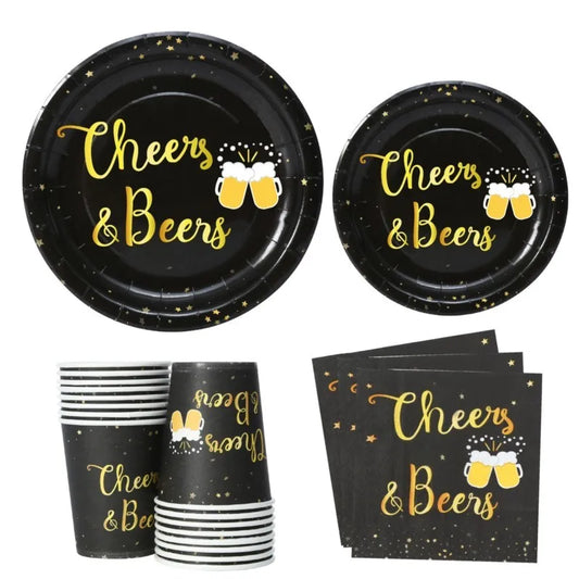 Cheers Beer Glasses  Decorations Disposable Tableware Plates Cup Napkins Oktoberfest  Wedding Spiderman Baby Shower Stitch Sonic