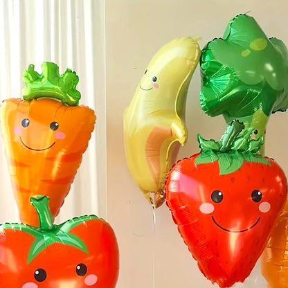 1/7pcs Strawberry Broccoli Corn Banana Tomato Orange Carrot Balloons Suitable for Birthday, Baptism, Summer Party, Fruit Theme
