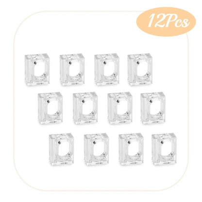 4-24Pcs Acrylic Napkin Rings Flower Vase Napkin Holders Clear Square Napkin Rings Bulk for Wedding Party Banquet Table Decor