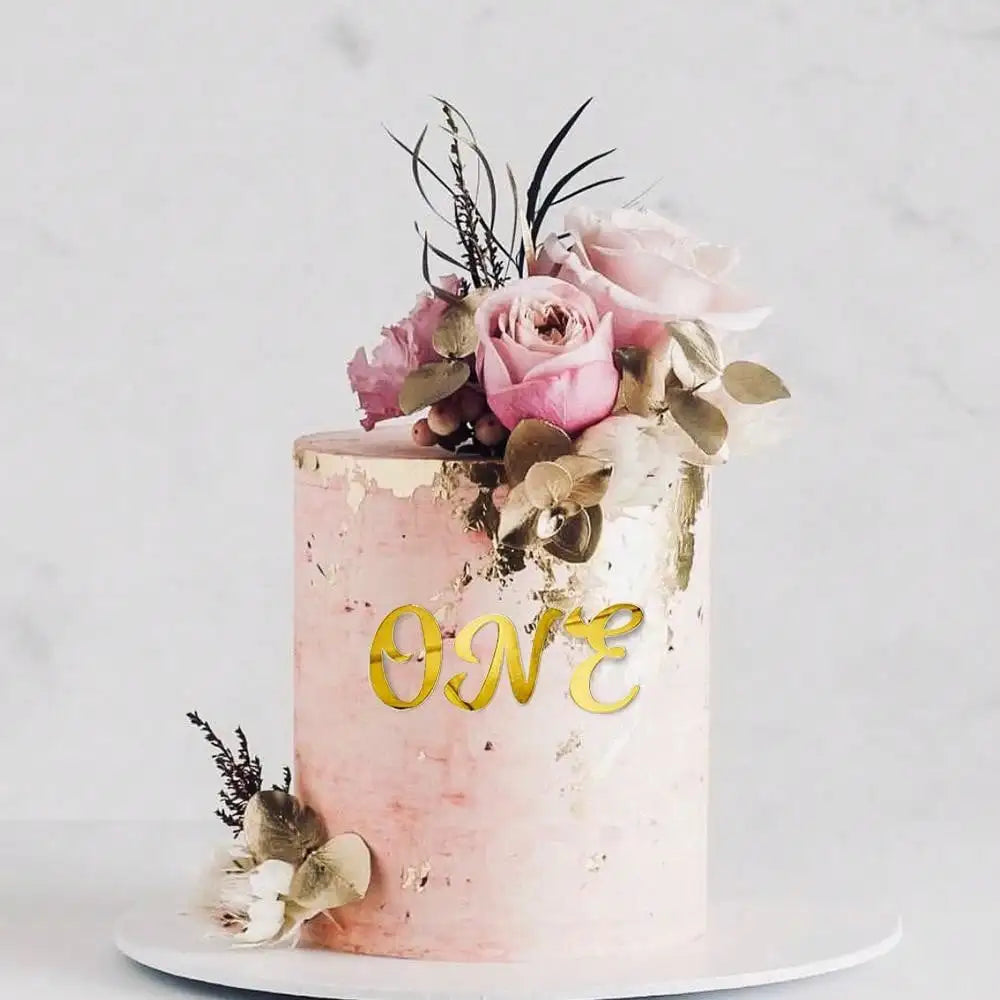 27pcs/set Gold Acrylic Cake Decoration,for Wedding Valentine's Day Birthday Party Personalized Name Cake Toppers Decoration