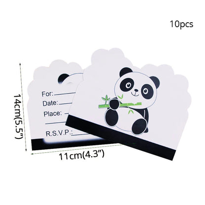 Panda Theme Party Decoration Kids Birthday Party Supplies Cute Panda Disposable Tableware Banner Cookie Bag Baby Shower Decor