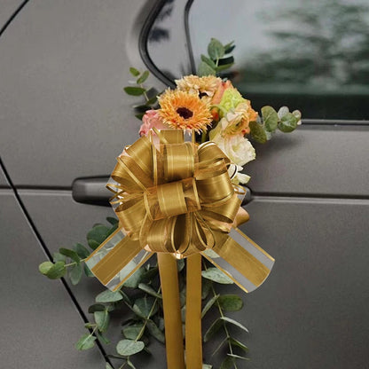 2/4/10Pcs Wedding Car Bow Ribbons Christmas Gift Wrap Packaging Decoration DIY Craft Flowers Birthday Party Supplies Valentines