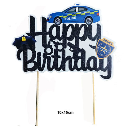 5th Birthday Police Party Blue Car Helicopter Foil Balloons for Boys Baby Shower Police Birthday Party Decoration