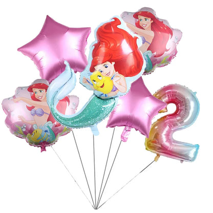 The Little Mermaid Theme Party Supplies  Ariel Princess Paper Napkin Plate Cup Balloons Kid Girls Birthday Party Decoration Gift