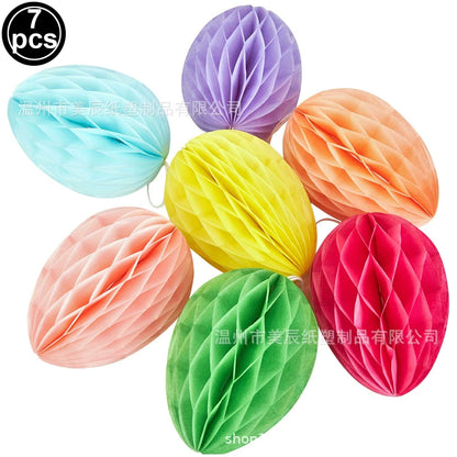 Easter Party DIY Decorations Easter Banner Eggs Hanging Cake Toppers for Baby Shower Easter Garden Party Birthday Supplies