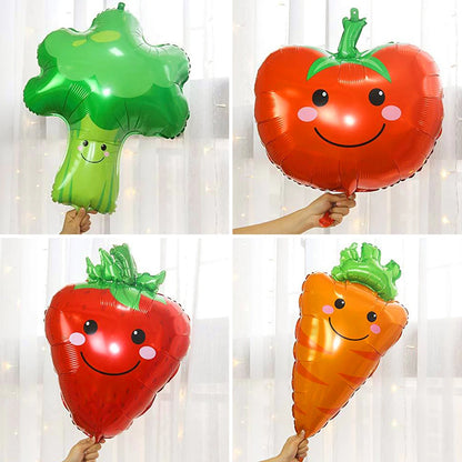 1/7pcs Strawberry Broccoli Corn Banana Tomato Orange Carrot Balloons Suitable for Birthday, Baptism, Summer Party, Fruit Theme
