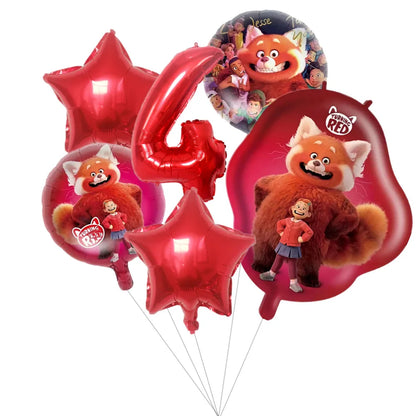 Disney Turning Red Party Supplies Paper Napkin Tablecloth Plates Balloons Panda Theme Baby Shower Kids Birthday Party Decoration