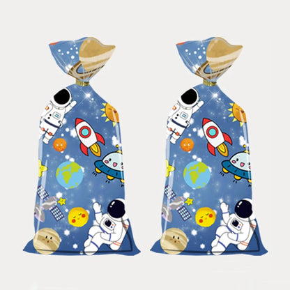 50Pcs Space Astronaut Plastic Gift Bag Astronaut Wonderful Galaxy Theme Birthday Party Gift Bag