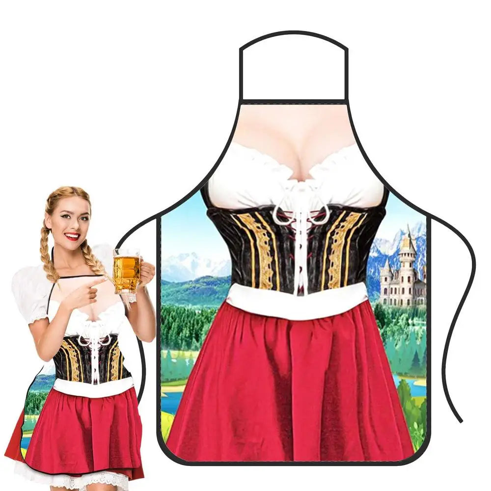 Funny Apron Super Muscle Kitchen Man Women Cooking Aprons Oktoberfest Bavarian Apron Adult Cozinha Tablier Cuisine Pinafore