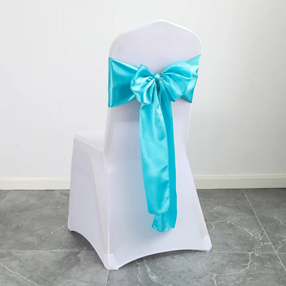 Wedding Decoration Chair Satin Sash Bow Tie Self TIe For BIrthday Party Festival Hotel Holiday Shiny Look Luxury Dining Room
