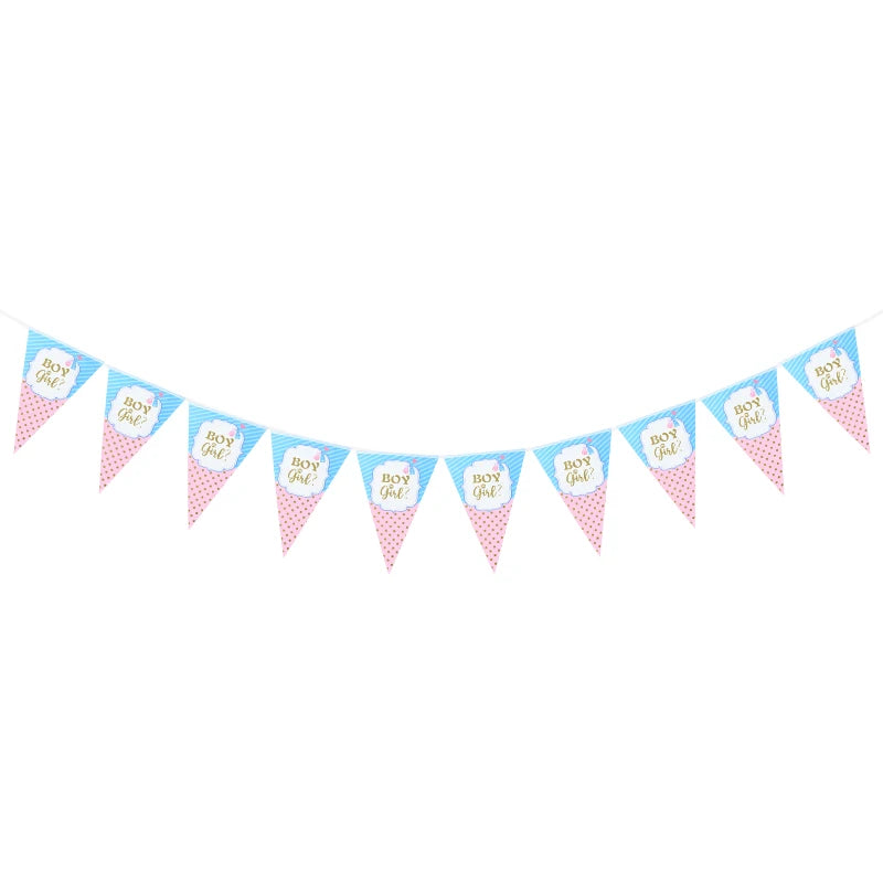 Gender Reveal Disposable Tableware Pink Blue Boy or Girl Plate Napkin Cup Tablecloth Baby Shower Party Table Decoration Supplies