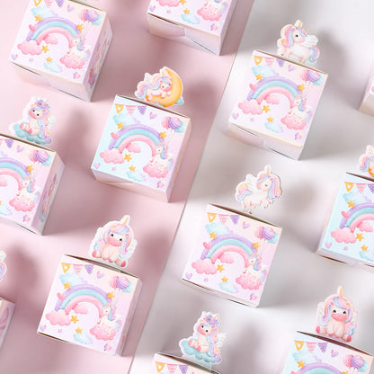 Unicorn 3D Paper Candy Boxes Gift Packing Box Unicorn Theme Party Decoration Kids Wedding Baby Shower Party Supplies Favors