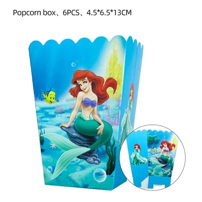 The Little Mermaid Theme Party Supplies  Ariel Princess Paper Napkin Plate Cup Balloons Kid Girls Birthday Party Decoration Gift