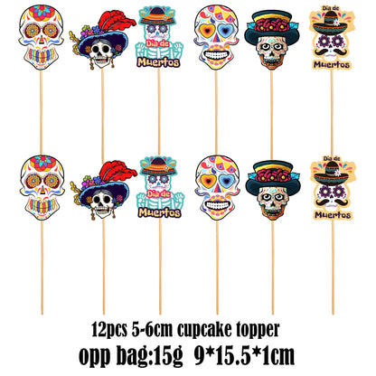 1set Day of The Dead Balloons Dia DE Los Muertos Party Decoration Skull Latex Balloons Mexican Festival Party Decor Supplies