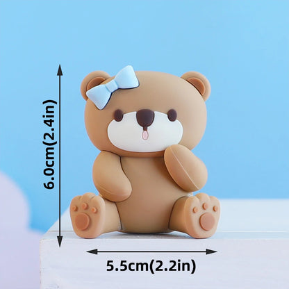 Bear Cake Toppers for Boy or Girl Baby Shower Children's Birthday Party Decoration Hot Air Balloon Cake Topper Pink Blue Green