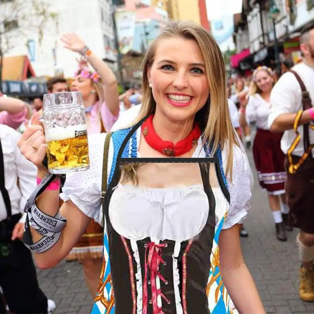 Funny Apron Super Muscle Kitchen Man Women Cooking Aprons Oktoberfest Bavarian Apron Adult Cozinha Tablier Cuisine Pinafore