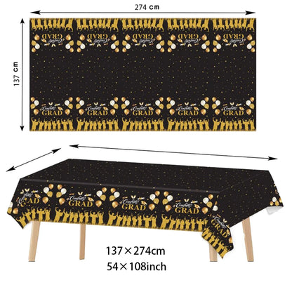 Congrats Graduation Party Tablecloth Table cover supplies Congrats Grad Tablecloth 2025 Congrats Grad Party decoration Banner