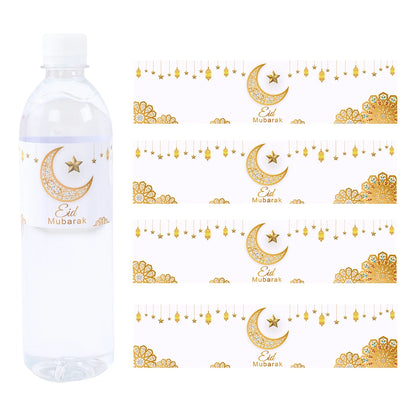 10/24pcs Eid Mubarak Bottle Labels Sticker Ramadan Kareem  Decoration For Home 2025  Muslim Islamic Party Supplies Eid Al-fitr