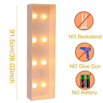 91.5CM Giant Letter Led Light Frame Box Baby Shower Christmas 1st Birthday Wedding Party Decor DIY Name Balloon Filling Box